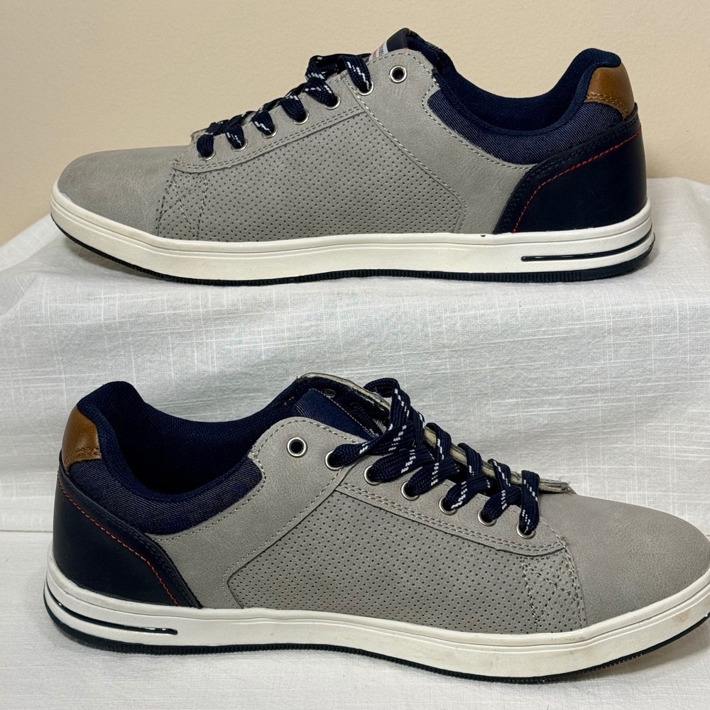 Arrigo Bello Men's Gray Navy Casual Sneakers Size 10 US A0174-4 - Picture 6 of 15